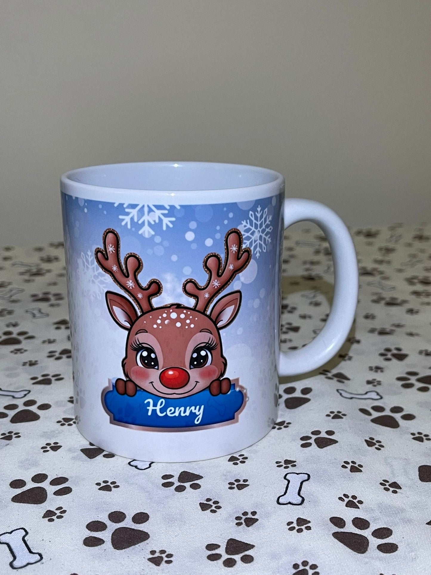 Personalised Reindeer - Blue